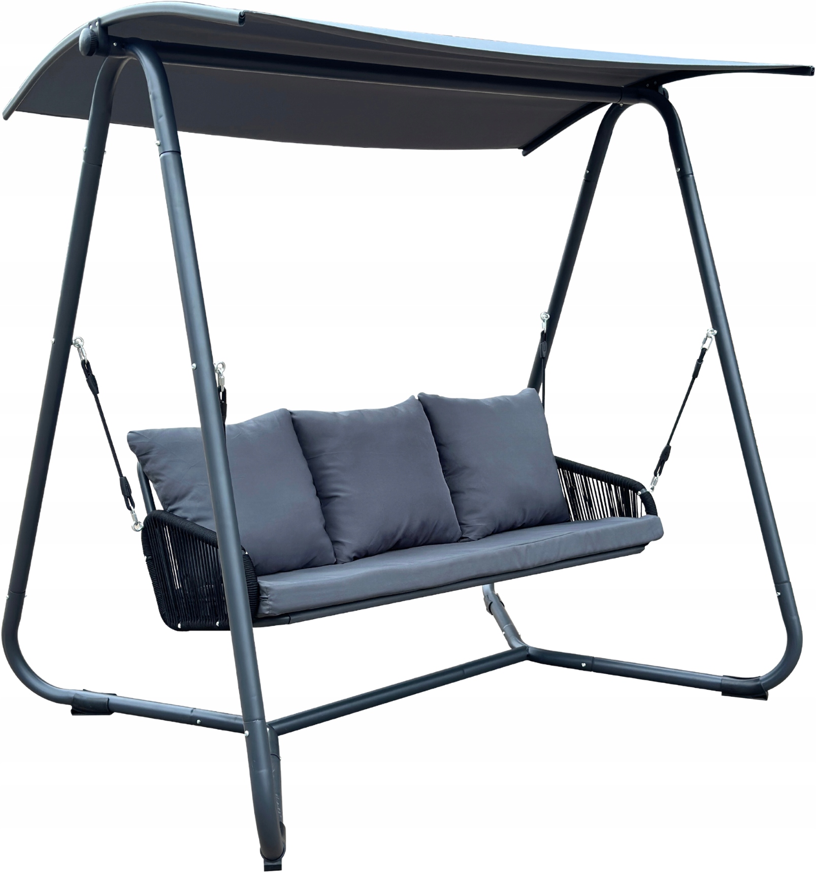 Садова Гірка З Плетеними Підліктниками 180 x 139 x 185 См Антрацитова Premium